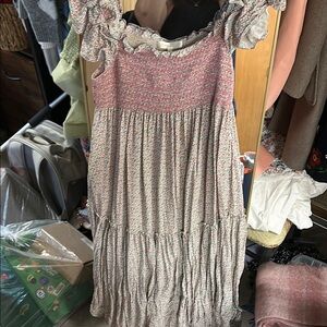 Floral Pink and Cream Women's Dress